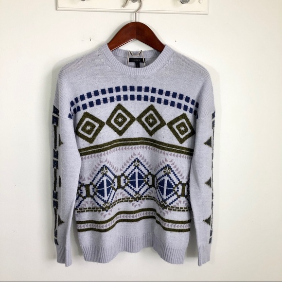 J. Crew Sweaters - J. Crew Abstract Fair Isle Wool Mohair Aztec M